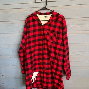 Lazy One Red and Black Plaid Pajama Onesie